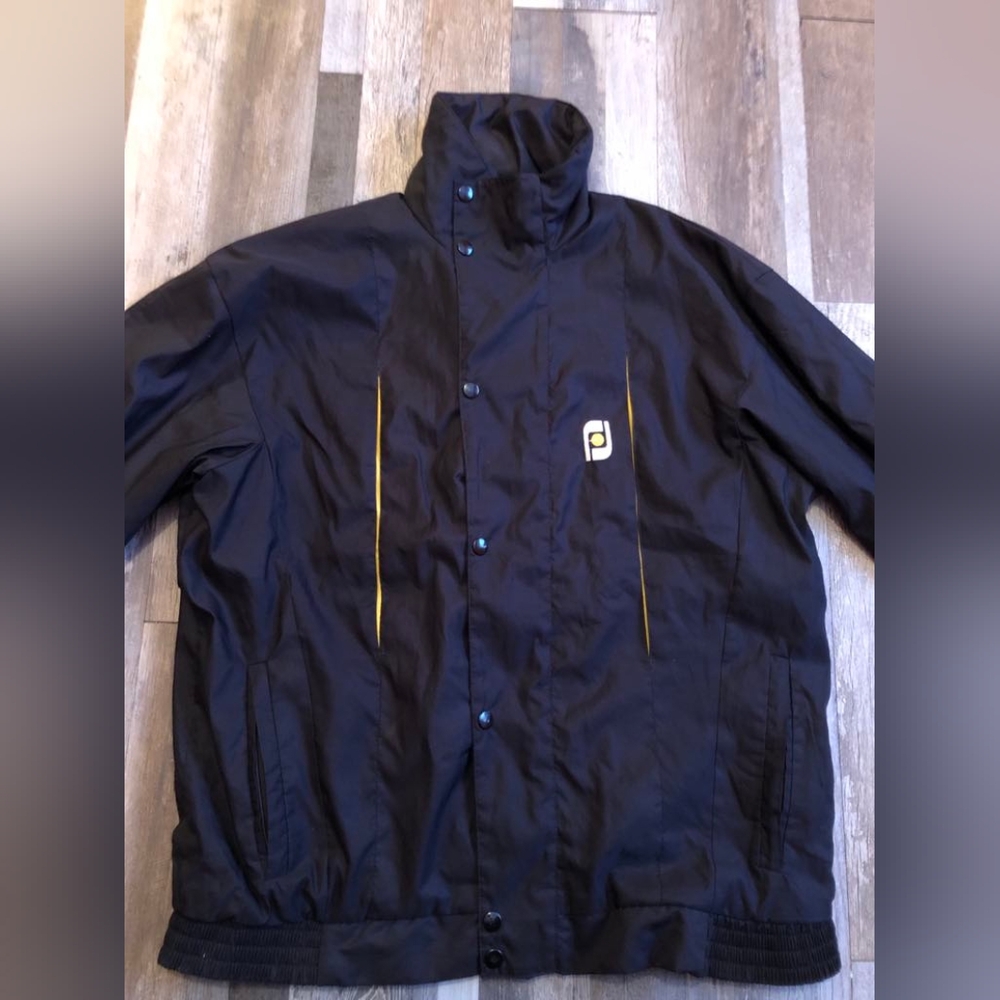 Men's Black and Yellow Windbreaker